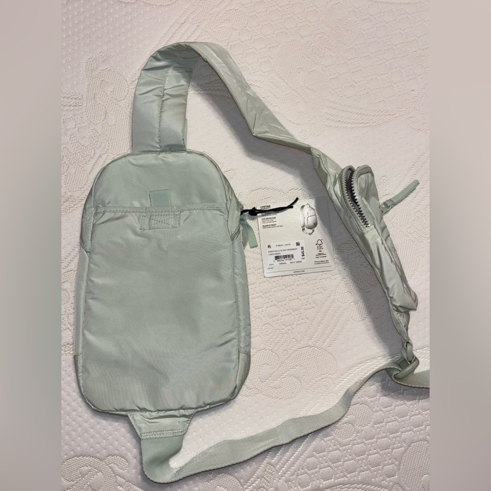 NWT Adidas Crossbody Sling bag/purse Linen Green - Picture 2 of 9